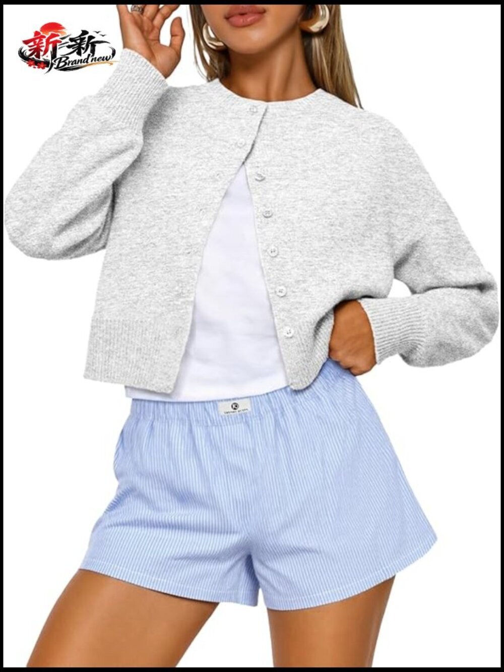 Cropped Cardigan Sweaters for Women Lightweight Y2k Fall Outfits Spring Fashion